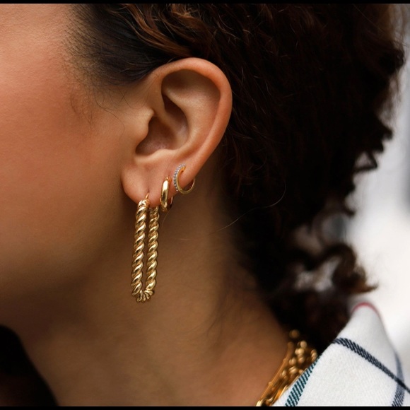 Tidal Ovate Hoop Earrings - Picture 4 of 5